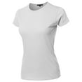 thumbnail image 1 of A2Y Women's Basic Solid Ring Spun 100% Cotton Short Sleeve Crew Neck T Shirt Tee Tops White 2XL, 1 of 3