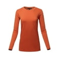 thumbnail image 1 of A2Y Women's Basic Solid Soft Cotton Long Sleeve Crew Neck Top Shirts Copper S, 1 of 3