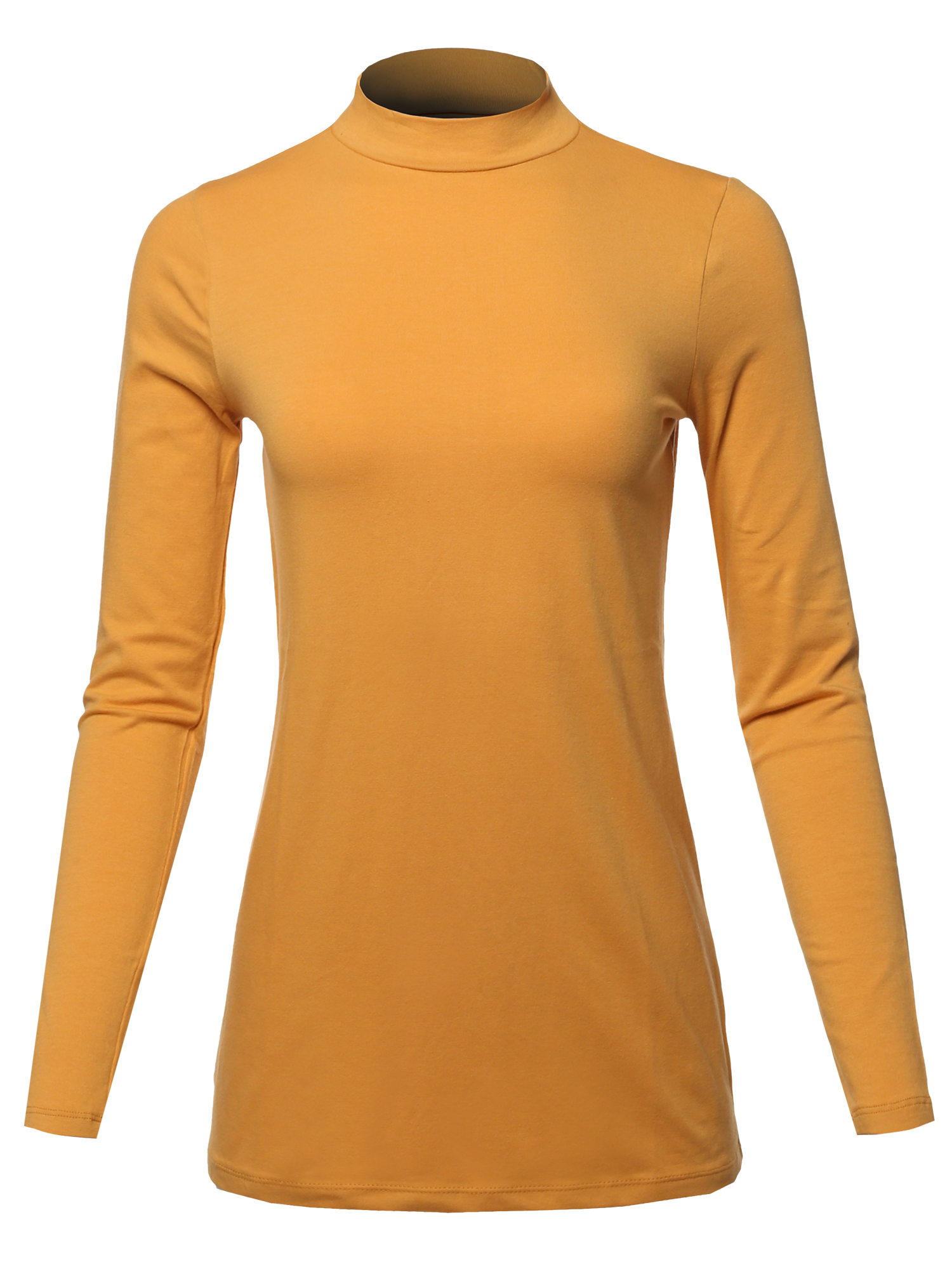 Mustard mock neck top best sale