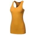 thumbnail image 1 of A2Y Women's Basic Solid Soft Cotton Scoop Neck Racer-Back Tank Top, 1 of 6