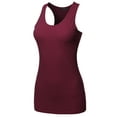 thumbnail image 1 of A2Y Women's Basic Solid Soft Cotton Scoop Neck Racer-Back Tank Top, 1 of 6
