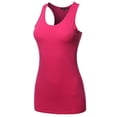 thumbnail image 1 of A2Y Women's Basic Solid Soft Cotton Scoop Neck Racer-Back Tank Top, 1 of 6