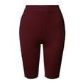 thumbnail image 1 of A2Y Women's Basic Yoga Polyester Mid Thigh High Rise Biker Bermuda Shorts Burgundy L, 1 of 5