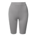 thumbnail image 1 of A2Y Women's Basic Yoga Polyester Mid Thigh High Rise Biker Bermuda Shorts Heather Grey S, 1 of 5