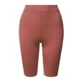 thumbnail image 1 of A2Y Women's Basic Yoga Polyester Mid Thigh High Rise Biker Bermuda Shorts Mauve 3XL, 1 of 5