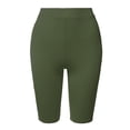 thumbnail image 1 of A2Y Women's Basic Yoga Polyester Mid Thigh High Rise Biker Bermuda Shorts Olive 1XL, 1 of 5