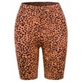 thumbnail image 1 of A2Y Women's Brushed Microfiber Leopard Print Biker Bermuda Shorts Orange L, 1 of 3