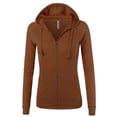 thumbnail image 1 of A2Y Women's Casual Fitted Lightweight Pocket Zip Up Hoodie Cinnamon 1XL, 1 of 3