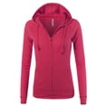 thumbnail image 1 of A2Y Women's Casual Fitted Lightweight Pocket Zip Up Hoodie Hot Pink XL, 1 of 3