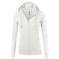 thumbnail image 1 of A2Y Women's Casual Fitted Lightweight Pocket Zip Up Hoodie Ivory XL, 1 of 3
