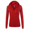 thumbnail image 1 of A2Y Women's Casual Fitted Lightweight Pocket Zip Up Hoodie Red S, 1 of 3