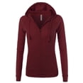 thumbnail image 1 of A2Y Women's Casual Fitted Lightweight Pocket Zip Up Hoodie Ruby Burgundy 1XL, 1 of 3
