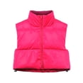thumbnail image 1 of A2Y Women's Crop Lightweight Sleeveless Warm Padded Outerwear Puffer Vest Shiny Magenta XL, 1 of 4