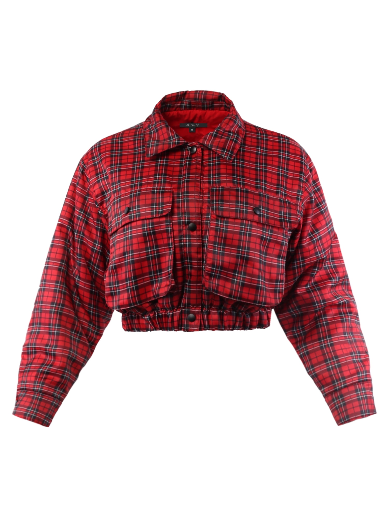 Red Plaid Tartan Women's Bomber Jacket