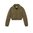 thumbnail image 1 of A2Y Women's Cropped Zipper Puffer Jacket Olive M, 1 of 4
