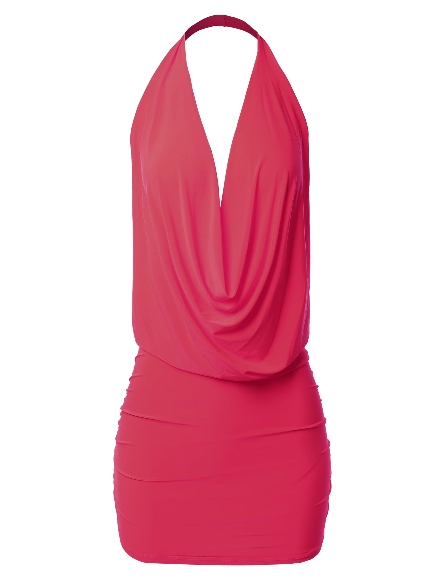 satin charmeuse halter cocktail dress Charmeuse Satin Cutaway Halter Column Dress with Back Ruching – Camille La  Vie main image 1