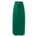 thumbnail image 1 of A2Y Women's Drawstring Waist Side Pockets Rayon Maxi Skirt Forest Green L, 1 of 4