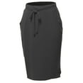 thumbnail image 1 of A2Y Women's Elastic Waist Self Tie Tulip Hem Side Pocket Skirt Ash Grey S, 1 of 5
