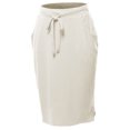 thumbnail image 1 of A2Y Women's Elastic Waist Self Tie Tulip Hem Side Pocket Skirt Bone 4XL, 1 of 5