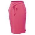 thumbnail image 1 of A2Y Women's Elastic Waist Self Tie Tulip Hem Side Pocket Skirt Fuchsia 1XL, 1 of 5