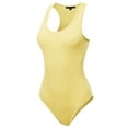 thumbnail image 1 of A2Y Women's Fashion Basic Premium Cotton Racerback Tank Body Suit Banana M, 1 of 5