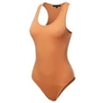 thumbnail image 1 of A2Y Women's Fashion Basic Premium Cotton Racerback Tank Body Suit Butter Orange L, 1 of 5