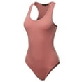 thumbnail image 1 of A2Y Women's Fashion Basic Premium Cotton Racerback Tank Body Suit Dusty Rose M, 1 of 5