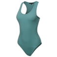 thumbnail image 1 of A2Y Women's Fashion Basic Premium Cotton Racerback Tank Body Suit Dusty Teal L, 1 of 5