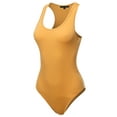 thumbnail image 1 of A2Y Women's Fashion Basic Premium Cotton Racerback Tank Body Suit Light Mustard S, 1 of 5