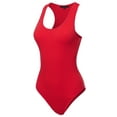 thumbnail image 1 of A2Y Women's Fashion Basic Premium Cotton Racerback Tank Body Suit Ruby S, 1 of 3