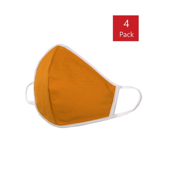 A2Y Women's Fashion Reusable Washable Face 3D Mask 4 Pack Mustard ONESIZE