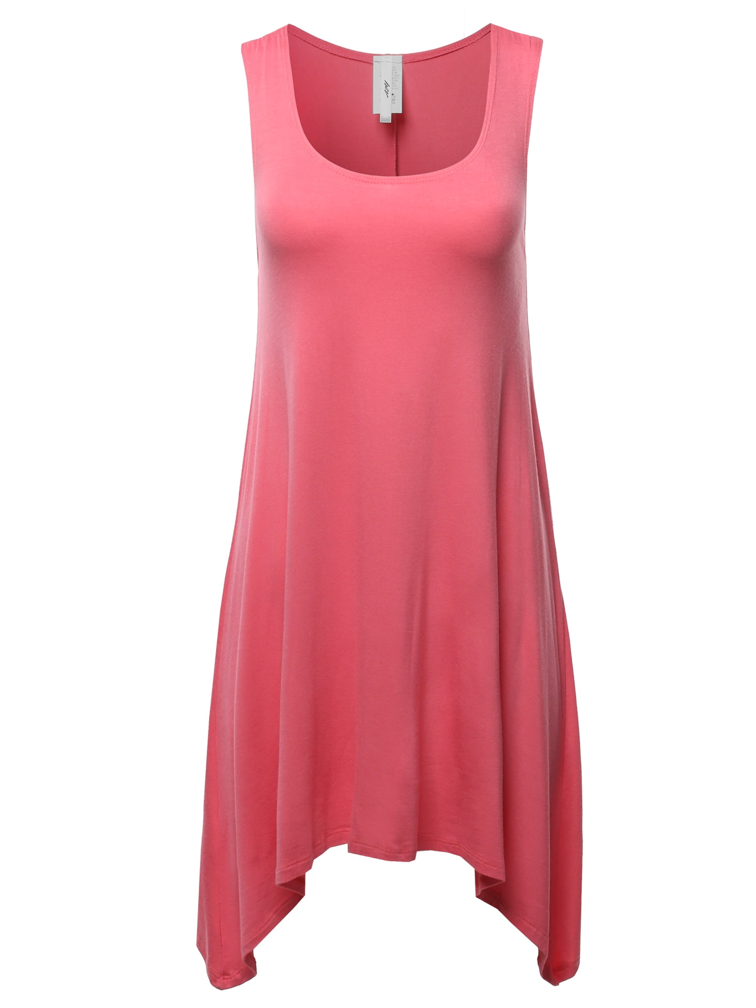 slim fit dress slacks Coral | Angel Sleeve High Neck Fit & Flare Dress