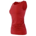 thumbnail image 1 of A2Y Women's Fitted Premium Fabric Side Ruched Sleeveless Top Ruby L, 1 of 5