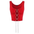 thumbnail image 1 of A2Y Women's French Terry Front Rhinestone Detail Tank Top Red S, 1 of 7