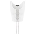 thumbnail image 1 of A2Y Women's French Terry Front Rhinestone Detail Tank Top White S, 1 of 7