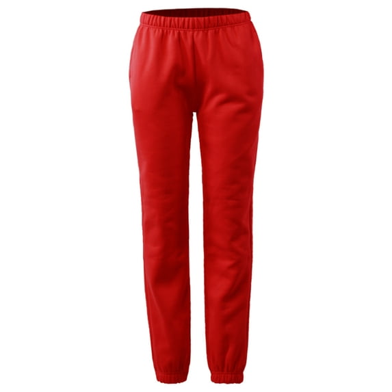 A2Y Women's Heavyweight Casual Cozy Active Yoga Cotton Sweatpants Joggers Pants Red L
