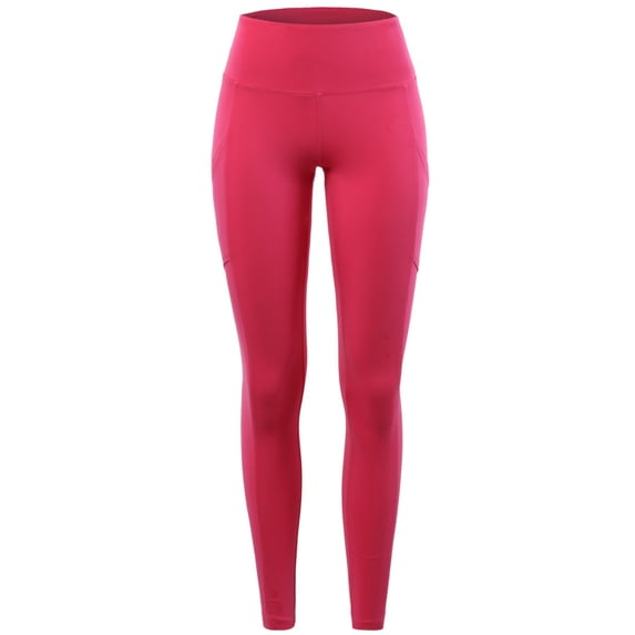 A2Y Women's High Waist Super Soft Cotton Full Length Leggings Fuchsia S