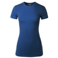 thumbnail image 1 of A2Y Women's Junior Fit Basic Solid Cotton Short Sleeve Crew Neck T Shirt Tee Tops Sapphire M, 1 of 5