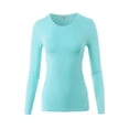 thumbnail image 1 of A2Y Women's Junior Slim Fit Solid Cotton Long Sleeve Crew Neck Top T-Shirt Ash Mint S, 1 of 5