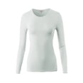 thumbnail image 1 of A2Y Women's Junior Slim Fit Solid Cotton Long Sleeve Crew Neck Top T-Shirt Light Grey L, 1 of 5