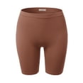 thumbnail image 1 of A2Y Women's Lightweight Mid Length Fitness Workout Seamless Ribbed Biker Shorts Cedar Wood 2X3X, 1 of 5
