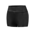 thumbnail image 1 of A2Y Women's Metallic Shine Lightweight Stretch PU Leather Shorts Black M, 1 of 3