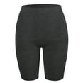 thumbnail image 1 of A2Y Women's Mid Length Fitness Workout Seamless Ribbed Biker Shorts Charcoal SM, 1 of 5