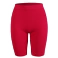 thumbnail image 1 of A2Y Women's Mid Length Fitness Workout Seamless Ribbed Biker Shorts Ruby LXL, 1 of 5