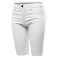 thumbnail image 1 of A2Y Women's Mid Rise Cutoff Fray Hem Bermuda Shorts White S, 1 of 5