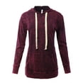 thumbnail image 1 of A2Y Women's Mineral Wash Relax Fit Long Sleeve Kangaroo Pockets Hoodie Sweatshirts Dark Plum M, 1 of 5