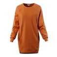 thumbnail image 1 of A2Y Women's Oversized Crew Neck Loose Fit Longline Front Slits Pockets Sweatshirts Almond S, 1 of 5
