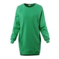 thumbnail image 1 of A2Y Women's Oversized Crew Neck Loose Fit Longline Front Slits Pockets Sweatshirts Kelly Green S, 1 of 5