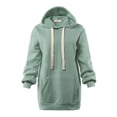 thumbnail image 1 of A2Y Women's Oversized Loose Fit Longline Long Sleeve Pockets Hoodie Sweatshirts Light Green S, 1 of 6