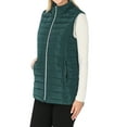 thumbnail image 1 of A2Y Women's Quilted Side Pockets Snap Button Details Vest Huntergreen L, 1 of 3